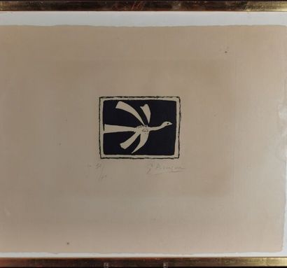 null Georges BRAQUE (1882-1963).

Oiseau sur fond noir.

Aquatinte signée au crayon...