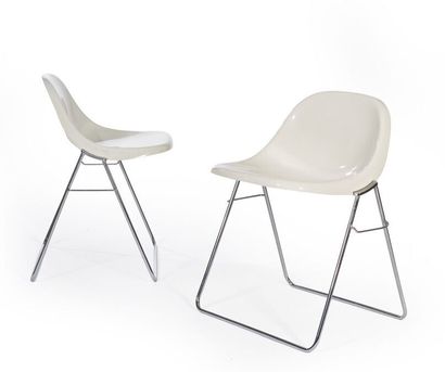null Marco ZANUSSO (1916 - 2001).

Paire de chaises MINISIT.

Elam, Made in Italy.

H_65...