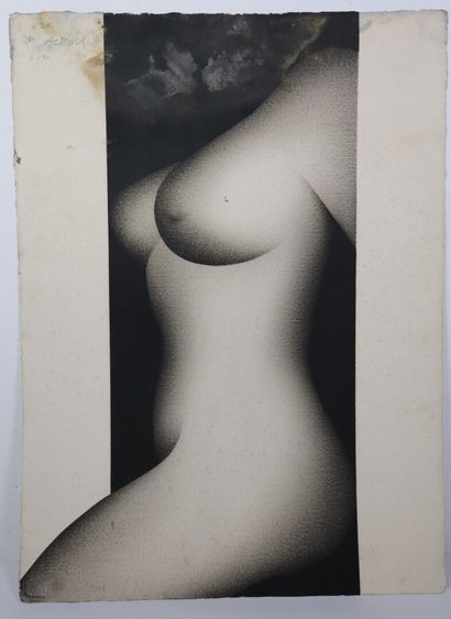 null Joël LACROIX (1931).

Female nude. 

Charcoal on paper signed upper left and...