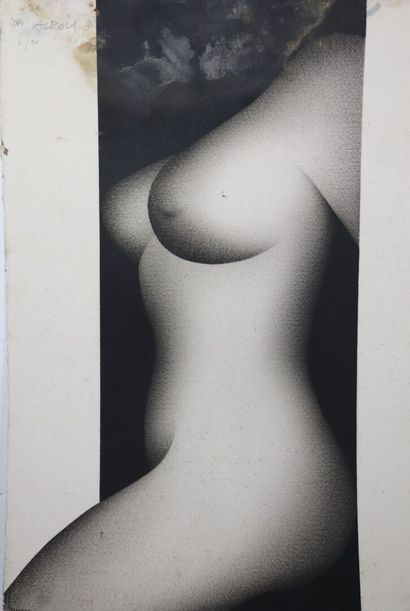null Joël LACROIX (1931).

Female nude. 

Charcoal on paper signed upper left and...