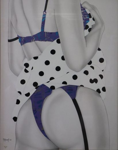 null Georges RENOUF (1948).

Skirt with dots raised.

Collage and pencil on paper.

H_63,5...