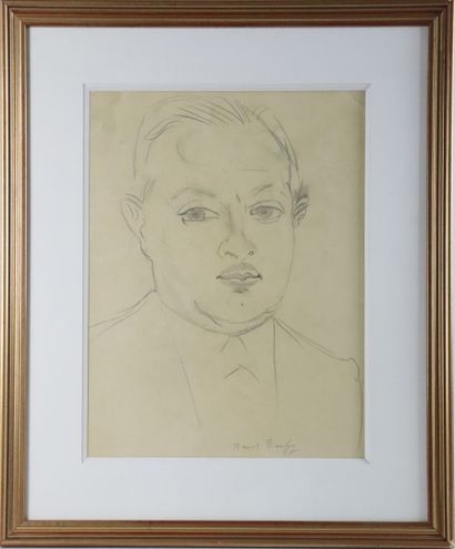 null Raoul DUFY (1877-1953).

Portrait de Pierre Geismar, circa 1938.

Dessin au...