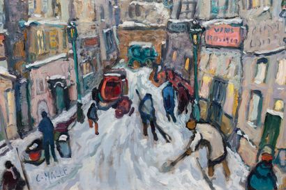 null Charles MALLE (born in 1935). 

Paris, rue Tholozé, Montmartre. 

Oil on canvas,...