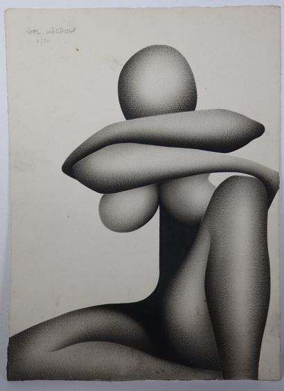 null Joël LACROIX (1931).

Nude.

Charcoal on paper, signed upper left and numbered...