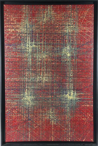 null Wilmer HERRISON (born 1978). 

Abstraction in red.

Oil on canvas signed on...