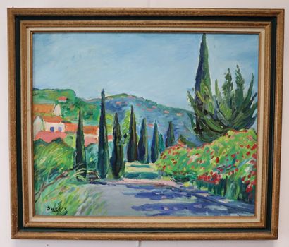 null Robert SAVARY (1920-2000).

The cypress road.

Oil on canvas, signed lower left.

H_60...