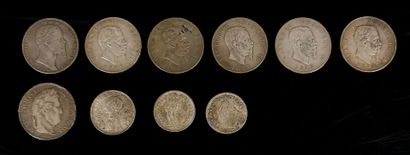 null FRANCE et ITALIE.

Lot de dix pièces en argent, diverses époques.

204,80 g...