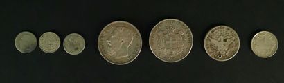 null Ensemble de pièces en argent comprenant : 

- Dix pièces de 100 francs Panthéon,

-...