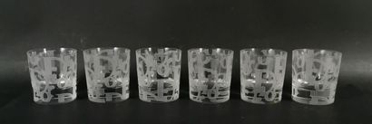 null DIOR.

Suite de six verres à whisky en cristal gravé.

H_9 cm