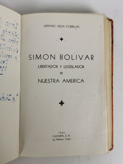 null Ulpiano VEGA COBIELLAS.

Simon Bolivar.

La Habana, 1945.

Envoi de l'auteur...