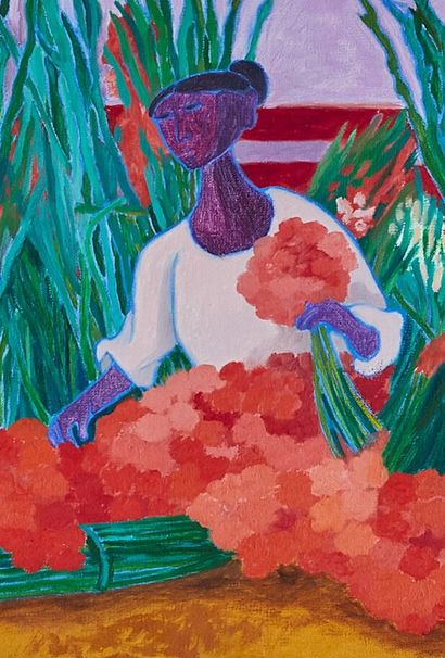 null Trinidad OSORIO (1929-2002).

Florista, 1974.

Huile sur toile, signée en haut...