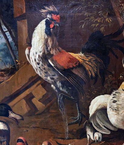null Dutch school of the 17th century, entourage of Melchior de HONDECOETER.

Chickens,...