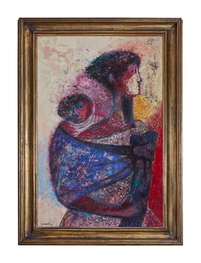 null Trinidad OSORIO (1929-2002).

Maternity.

Oil on canvas, signed lower left and...