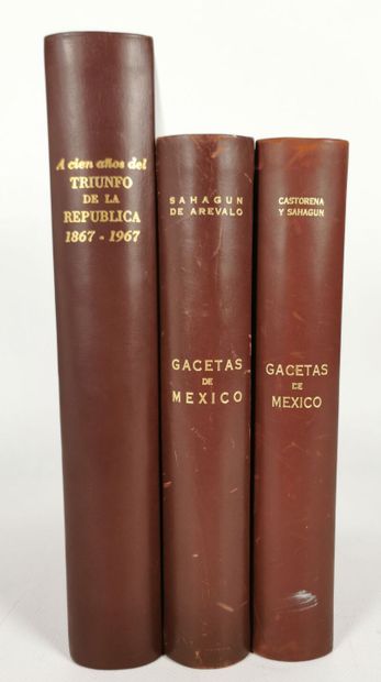 null TROIS OUVRAGES DE LA BIBLIOTHEQUE DE MIGUEL ALEMAN VALDES.

Gacetas de Mexico.

Mexico,...