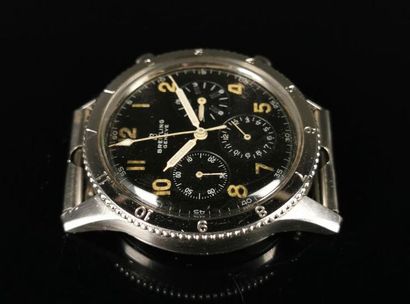 null 
BREITLING.




AVI.




No. 765.




Steel bracelet chronograph. Round case,...