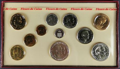 null CURRENCY OF PARIS. Rainier III Prince of Monaco, 1982.

Two sets of coins "Fleurs...