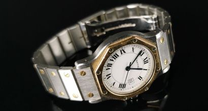 null CARTIER.

Men's wristwatch model "Santos" in steel and gold with octagonal dial.

D_...