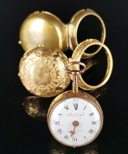 null 
MICHOD Fils in AUBONNE.




Gold pocket watch with double case richly openworked,...