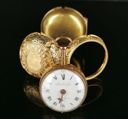 null 
MICHOD Fils in AUBONNE.




Gold pocket watch with double case richly openworked,...