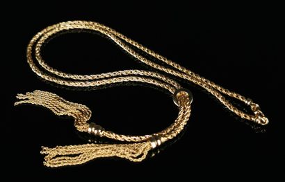 null Necklace neglected in yellow gold.

L_ 51 cm.

23.22 grams, 18K, 750°/00