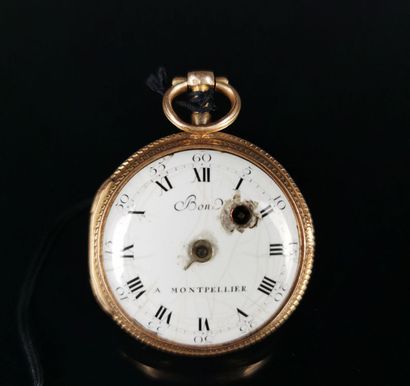 null BON in Montpellier.

Pocket watch with cock in gold.

The dial and the movement...