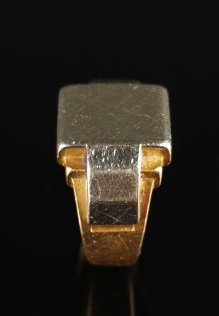 null Yellow gold and white gold unengraved man Chevalière.

Finger size 54.5.

11.46...