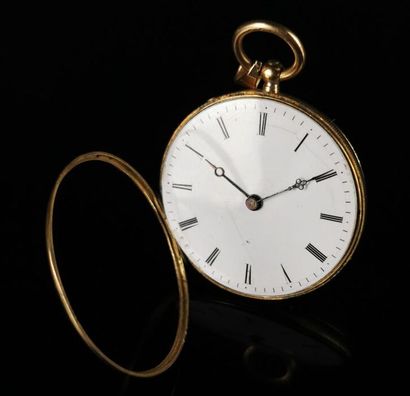 null Collar watch in yellow gold, the dust cover in gold.

Movement eight jewels.

D_35...