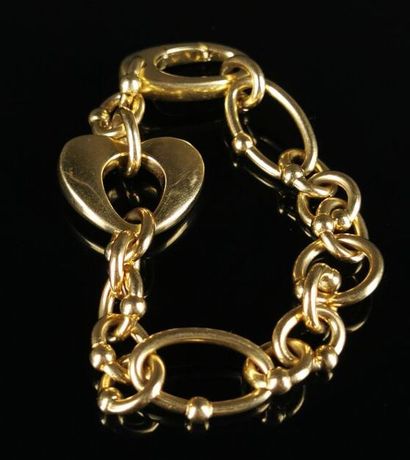 null Bracelet with charms in yellow gold.

Italy.

L_ 19 cm.

27.05 grams, 18K, ...