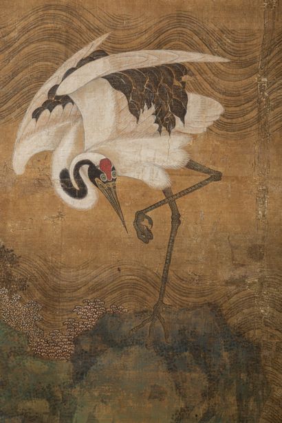 null JAPAN, Edo period (1603-1868), 17th century.

Important painting on silk depicting...