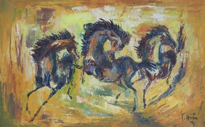 null TRAN QUANG HIEU (1938-1985).

The horses.

Oil on canvas, signed lower right.

H_38,3...