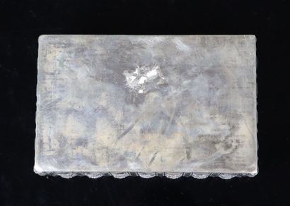 null INDOCHINA.

Rectangular silver box with geometrical and chased decoration of...