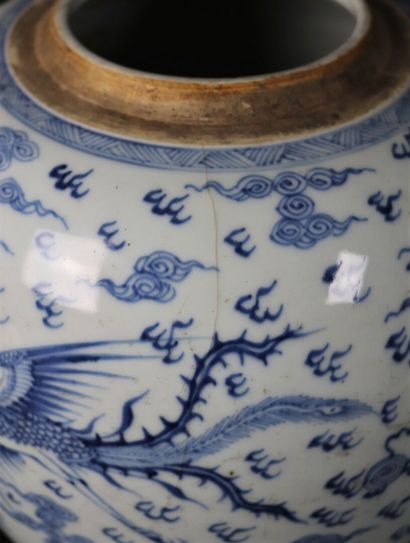 null CHINA.

Pair of porcelain ginger pots decorated in blue monochrome with dragons.

The...