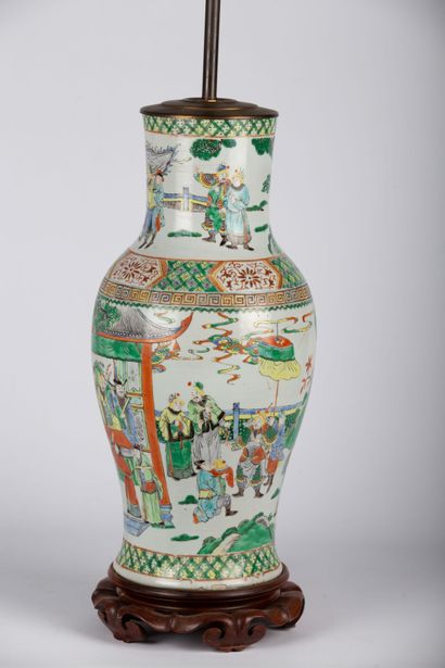 null CHINA, 19th century.

Porcelain and enamel vase of the Green Family decorated...