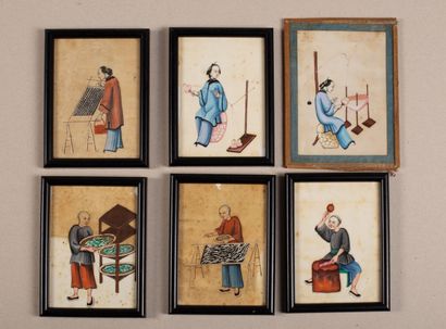 null CHINA, 19th and 20th century.

Set of twenty-three gouaches on rice paper, of...