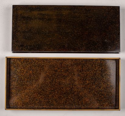 null JAPAN, Meiji period (1868-1912).

Gold lacquer box on black background with...