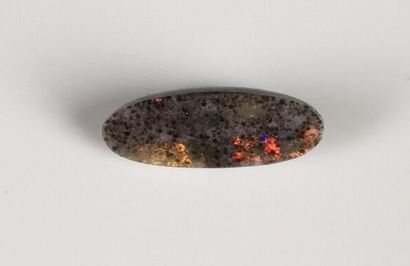  Cabochon d'opale noir d'Australie. 
L_ 2 cm