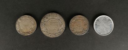  Ensemble de dix médailles principalement en bronze figurant Louis Jacques Thénard,...