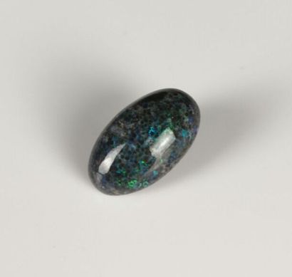  Cabochon d'opale noir d'Australie pesant environ 7.24 carats. 
L_ 1.9 cm