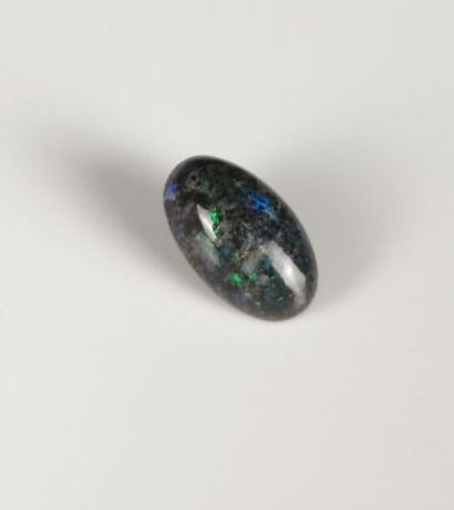  Cabochon d'opale noir d'Australie pesant environ 7.24 carats. 
L_ 1.9 cm