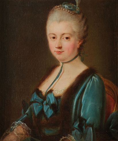 null Ecole FRANCAISE vers 1770.

Portrait de dame en robe bleue.

Toile.

H_57,5...