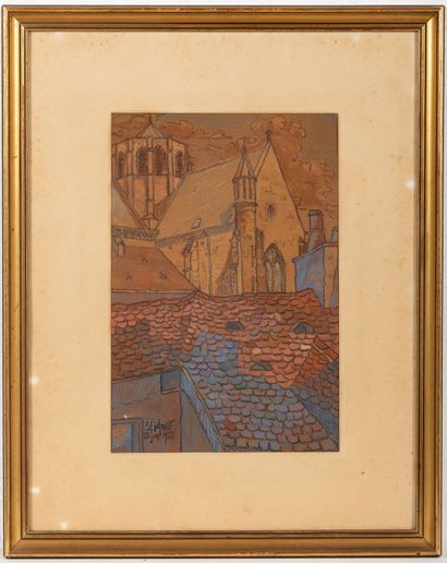 null Albert SCHMIDT (1883-1970).

Vue de Dijon, 1933

Technique mixte sur papier,...