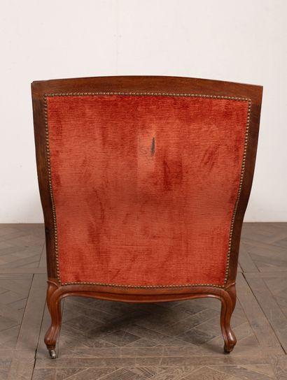 null Armchair of rest out of moulded wood. 

The rectangular back slightly curved.

The...