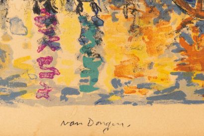 null Kees VAN DONGEN (1877-1968).

Place Pigalle, la nuit, vers 1950.

Lithographie...