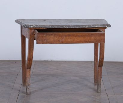 null Small console table, marble top.

18th century.

H_ 72 cm W_98 cm D_53,5 cm,...