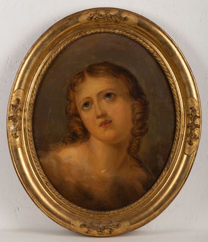 null Ecole anglaise du XIXème siècle.

Portrait de jeune femme.

Huile sur toile.

XIXème...