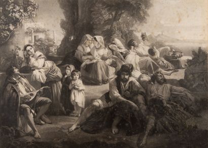 null Franz Xaver WINTERHALTER (1805-1873), after.

The Decameron and a group of characters.

Pair...