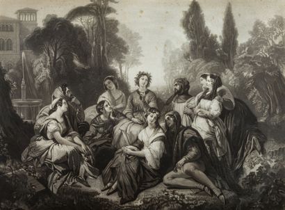 null Franz Xaver WINTERHALTER (1805-1873), after.

The Decameron and a group of characters.

Pair...