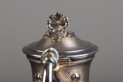null Silver teapot with guilloche decoration and monogrammed JC in a cartouche. 

The...