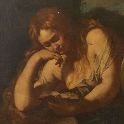 null Attributed to Girolamo TROPPA (1636 - 1706).

Mary Magdalene with a book, accompanied...