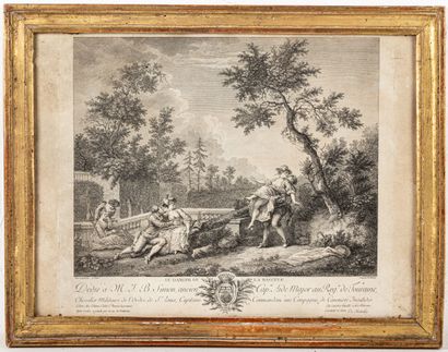 null Set of two black engravings including :



Charles Emmanuel PATAS (1744-1802),...